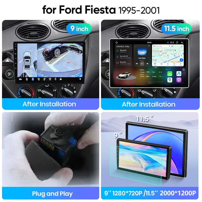 Junsun Wireless CarPlay Car Radio For Ford Fiesta 1995-2001 Focus MK11998-2004 Android Multimedia
