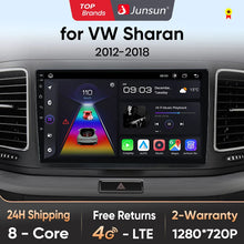 Radio Junsun V1plus con Android y voz IA para Volkswagen Sharan (2012, 2013, 2014-2018), Carplay 4G, GPS, 2DIN 