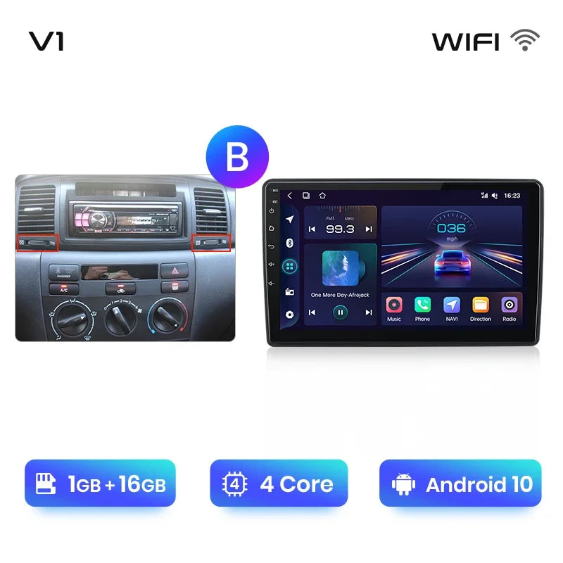 Junsun V1pro AI Stimme Android Auto Radio Für Toyota Corolla E130 E120 2000-2004 Carplay 4G Auto Multimedia GPS 2din autoradio 