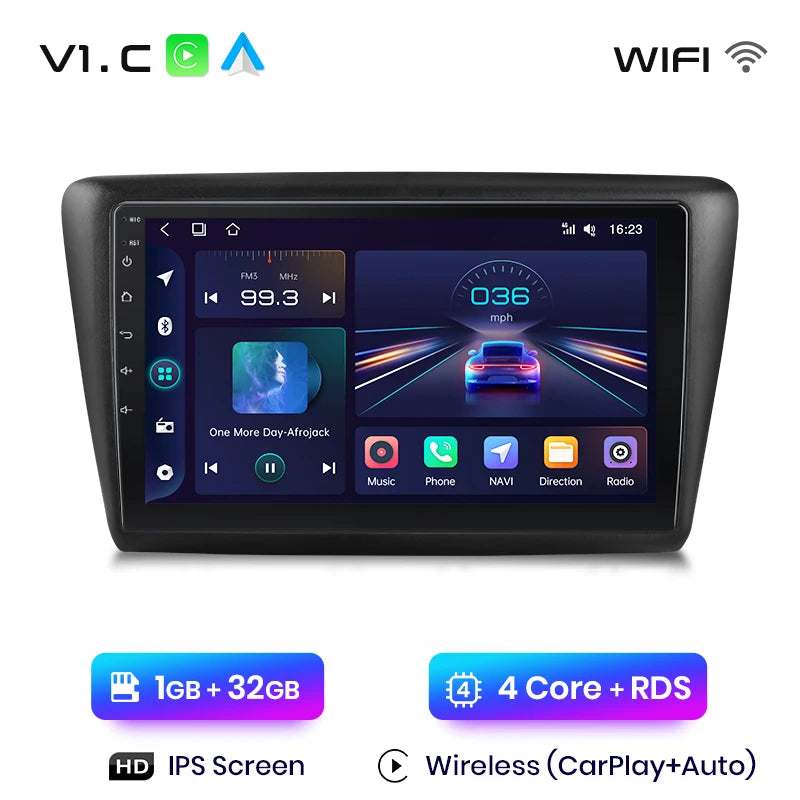 Junsun Drahtlose Android Auto Radio Für Skoda Rapid 2013 -2019 4G Auto Multimedia GPS 2din autoradio 