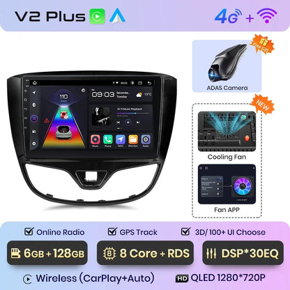 Radio Junsun CarPlay inalámbrica Android Auto para Opel Karl 2017 2018 2019 2020 con sistemas inteligentes RDS BT WiFi 2 DIN 