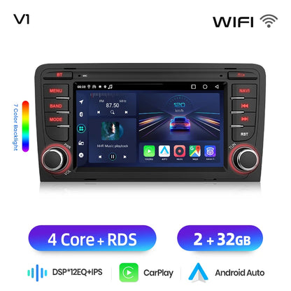 Junsun Wireless CarPlay Car Radio For Audi A3 8P S3 2003 2004 2005-2012 Android Multimedia