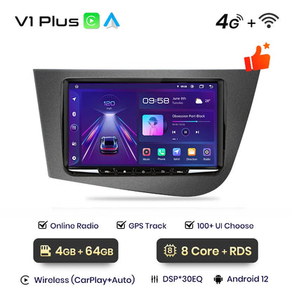 Radio Junsun con Android y voz AI para Seat Leon MK2 (2005, 2006, 2007-2012), Carplay, multimedia, RDS, DSP, GPS, sin autorradio 2DIN. 