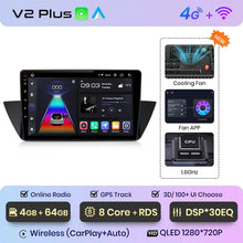 Lade das Bild in den Galerie-Viewer, Junsun V1 Plus Autoradio für BMW X1 E84 2009–2015, kabelloses CarPlay Android Auto, intelligente Autosysteme, kein 2-Din-DVD-Player 
