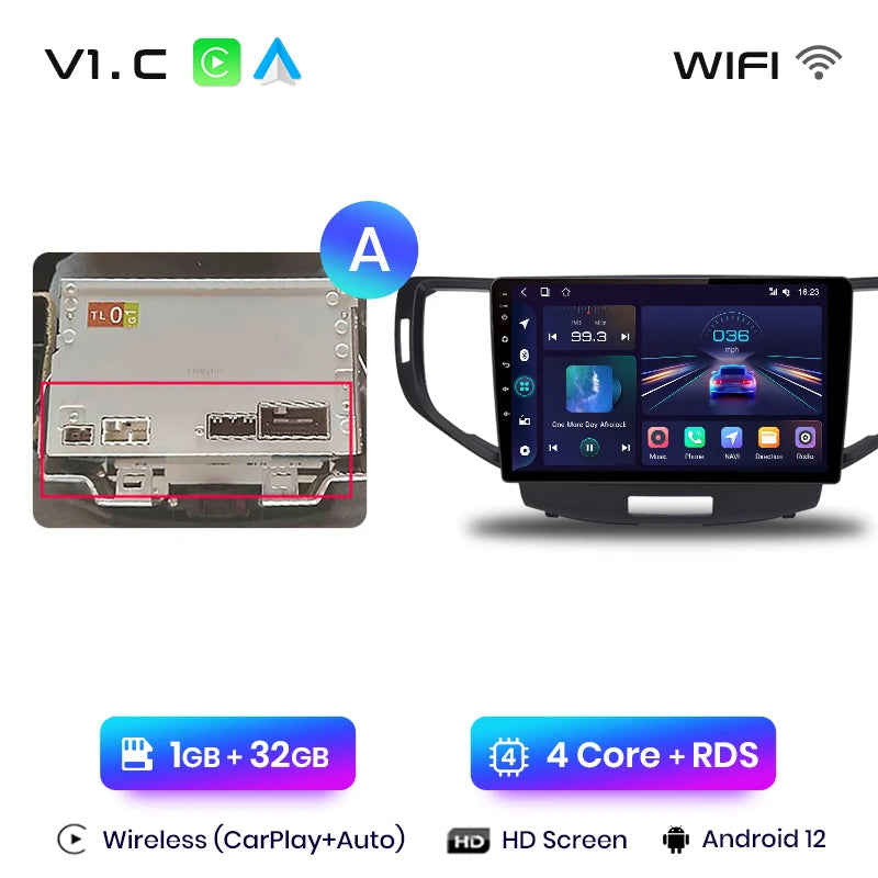 Junsun V1 AI Voice Wireless CarPlay Android Auto Radio For Honda Accord 8 2008-2012 4G Car Multimedia GPS 2din autoradio