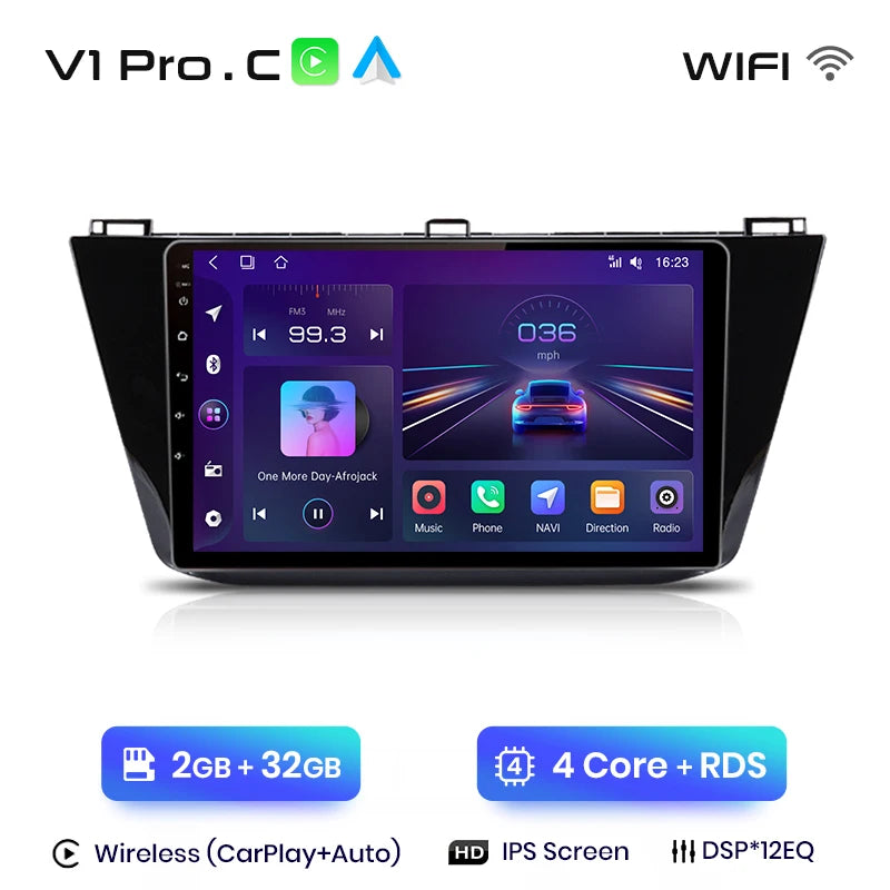Junsun V1pro Android Autoradio für VW Volkswagen Tiguan 2016-2020 Carplay 4G Auto Multimedia GPS 2din Autoradio 