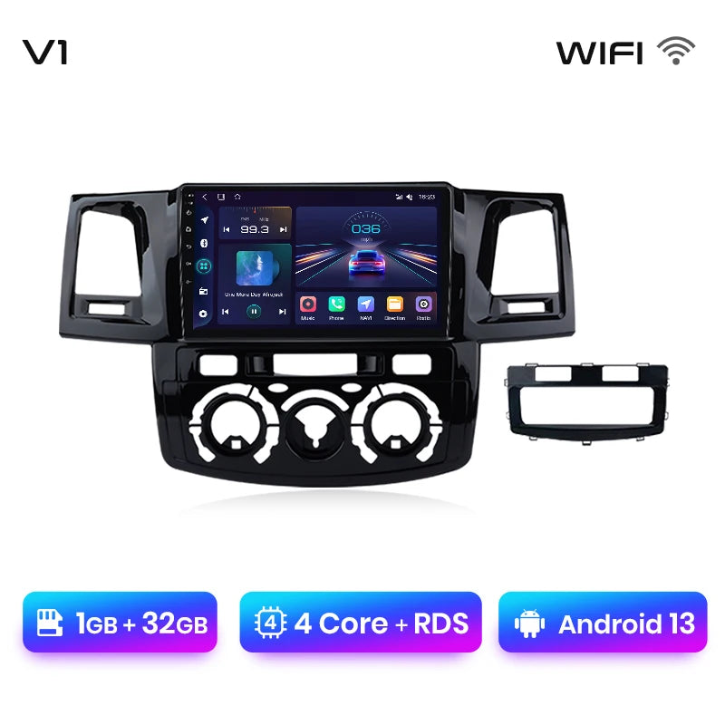 Radio Junsun V1 Plus para Toyota Fortuner, Hilux, Revo, Vigo (2007-2015), inalámbrica, CarPlay, Android Auto, 2 DIN, DVD. 