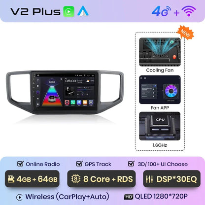 Junsun CarPlay inalámbrico Android Auto Radio para VOLKSWAGEN AMAROK 2017 Sistemas inteligentes para coche RDS BT WiFi 2 DIN 
