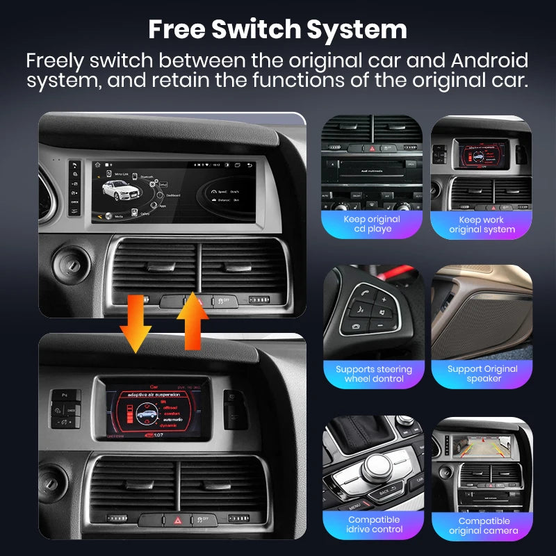 Junsun Car Radio Multimedia For Audi Q7 4L 2006-2015 CarPlay For Apple Stereo Wireless Andorid Auto 8 Core 4G WiFi GPS Autoradio