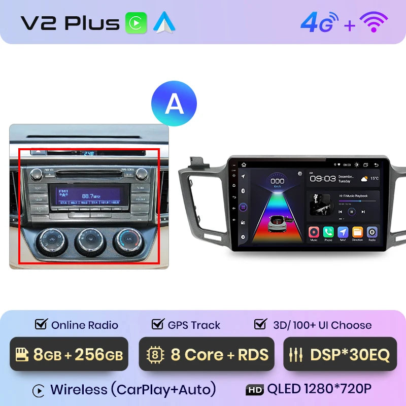 Junsun V1pro AI Voice 2 din Android Auto Radio for Toyota RAV4 RAV 4 2012 - 2018 Carplay 4G Car Multimedia GPS 2din autoradio