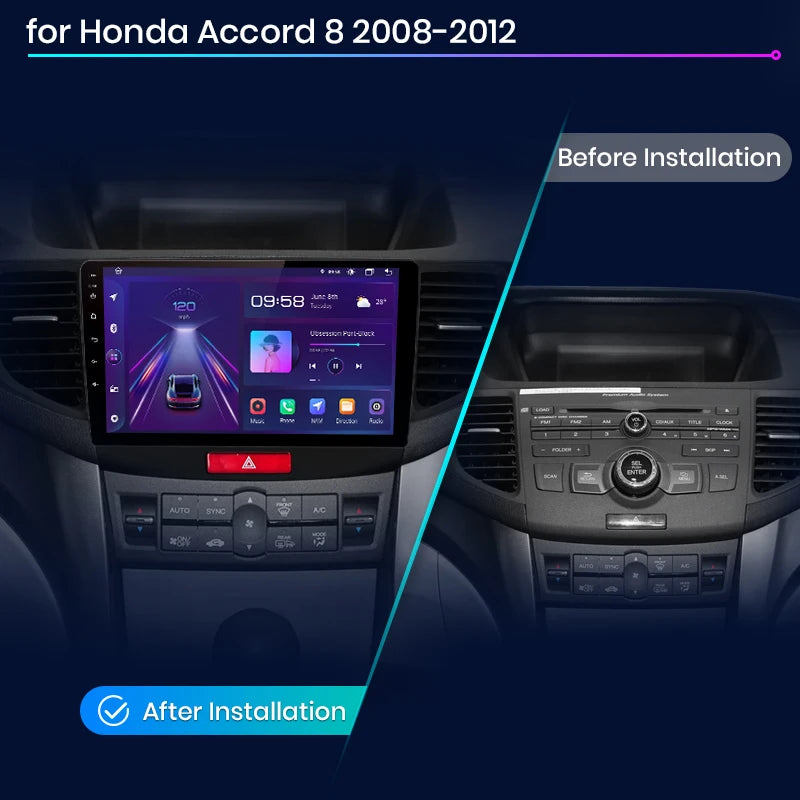 Junsun V1 AI Stimme Drahtlose CarPlay Android Auto Radio Für Honda Accord 8 2008-2012 4G Auto Multimedia GPS 2din autoradio 