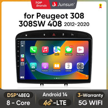 Cargar imagen en el visor de la galería, Junsun Android Wireless CarPlay Auto Car Radio For Peugeot 308 308SW 408 2012-2020 Car Intelligent Systems DSP SWC RDS GPS FM BT
