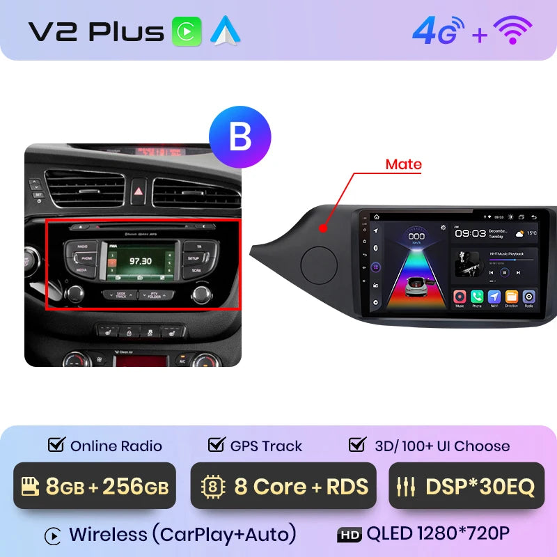 Junsun V1pro AI Voice 2 DIN Android Auto Radio para KIA CEED JD Cee'd 2012-2018 Carplay Car Multimedia GPS 2 DIN autorradio 