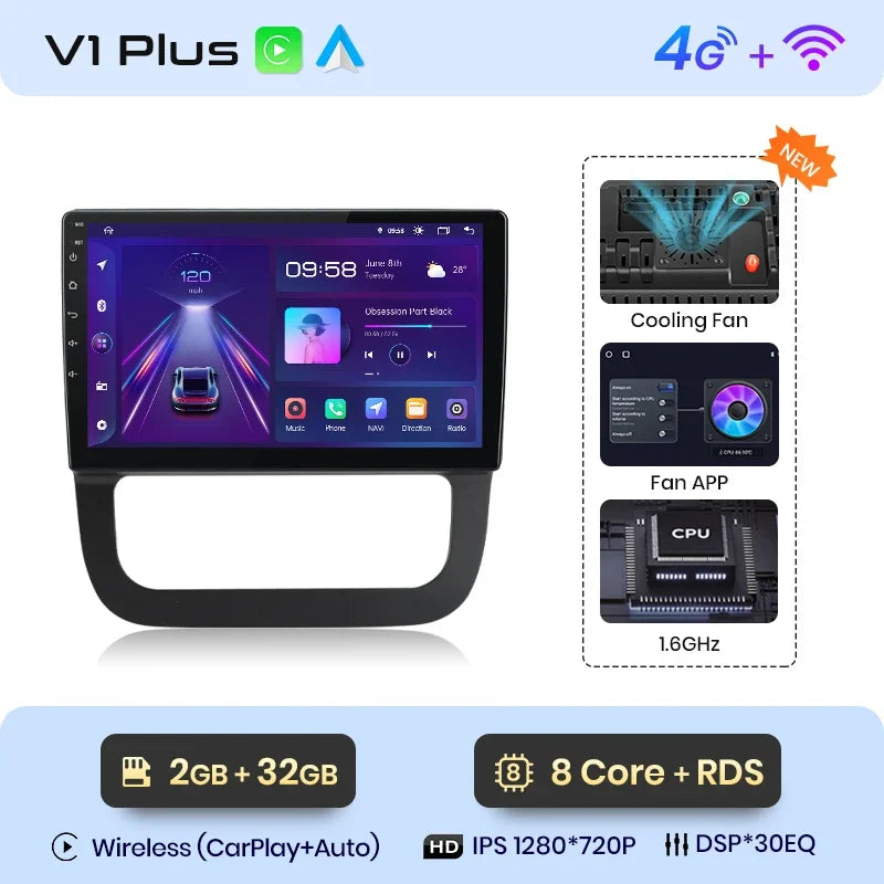 Junsun Wireless CarPlay Android Auto Car Radio For VW Sagitar 2011 GPS Intelligent Systems Smart Autoradio