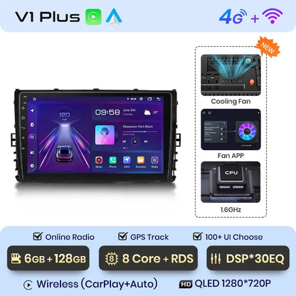 Junsun inalámbrico CarPlay Android Auto Radio para Volkswagen VW MQB POLO VI Jetta MK7 T6 Bora 2018, 2019, 2020, 2021 4G 2 din RDS BT 