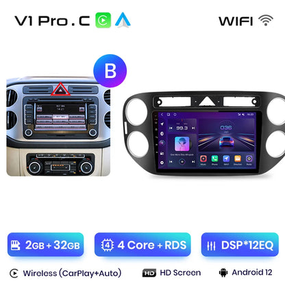 Junsun V1pro AI Voice 2 DIN Android Auto Radio para VW Volkswagen Tiguan 1 NF 2006-2016 Carplay Car Multimedia GPS 2 DIN autorradio 