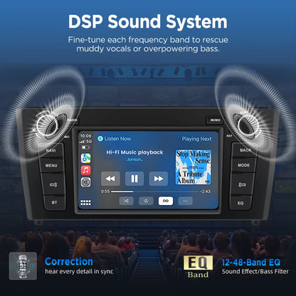 Junsun Wireless CarPlay Car Radio For BMW 1 Series E81 E82 E87 E88 2004 2005-2012  Android Multimedia