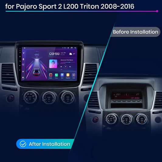 Radio Junsun V1 Plus para Mitsubishi Pajero Sport 2 L200 Triton 2008-2016 con CarPlay inalámbrico, Android Auto, 2 DIN, DVD. 
