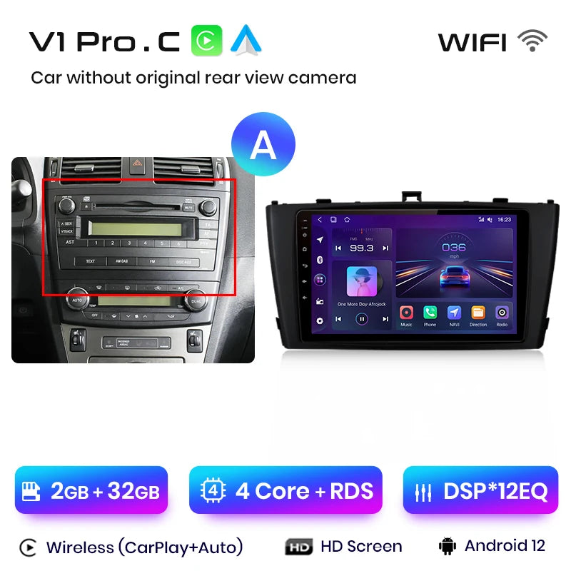 Junsun V1pro AI Voice 2 din Android Auto Radio For Toyota Avensis T27 2008-2015 Carplay 4G Car Multimedia GPS 2din autoradio