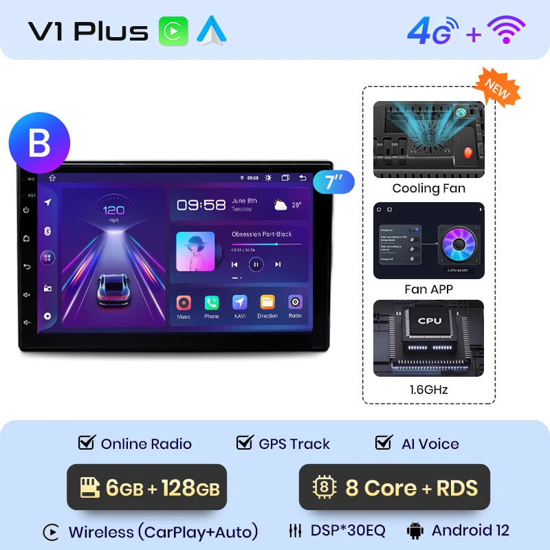 Junsun CarPlay Android Auto Car Intelligent Systems for VW Golf 4 Passat POLO Transport T5 Multivan Seat Jetta Autoradio