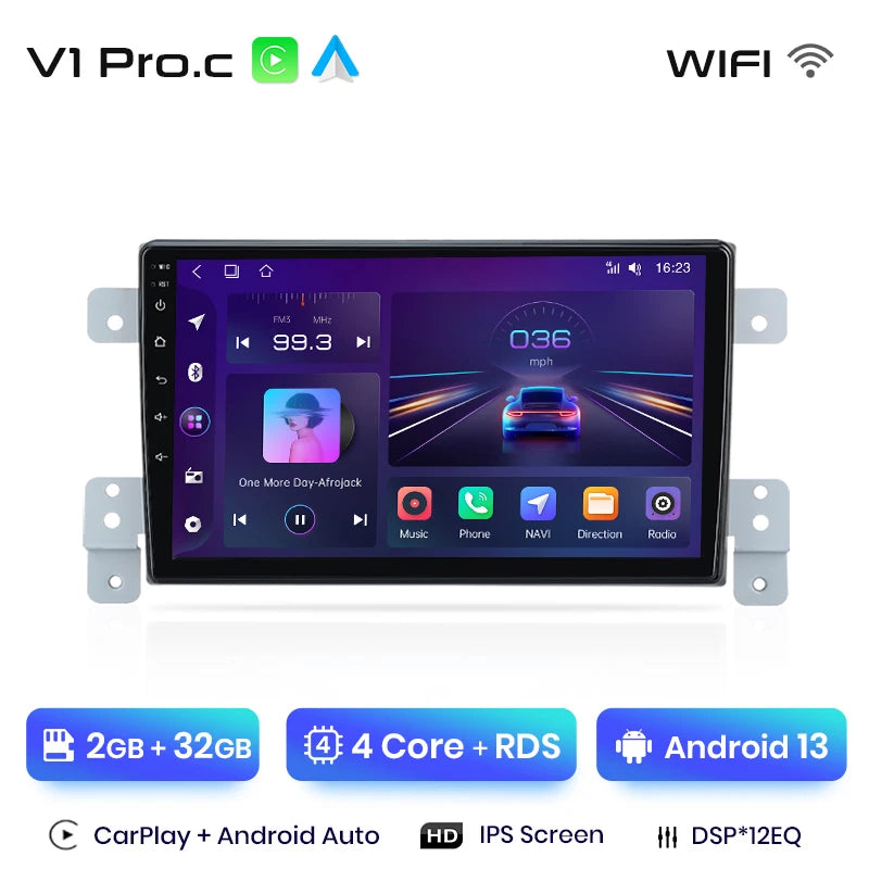 Radio Junsun para Suzuki Grand Vitara 3 (2005-2015), inalámbrica, CarPlay, Android Auto, sistema inteligente, 2 DIN, DVD. 