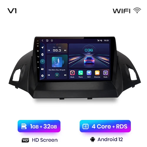 Junsun V1 pro 2 DIN Android Auto Radio para Ford Escape Kuga 2 C-MAX 2013-2016 Carplay 4G Car Multimedia GPS 2 DIN Autoradio 