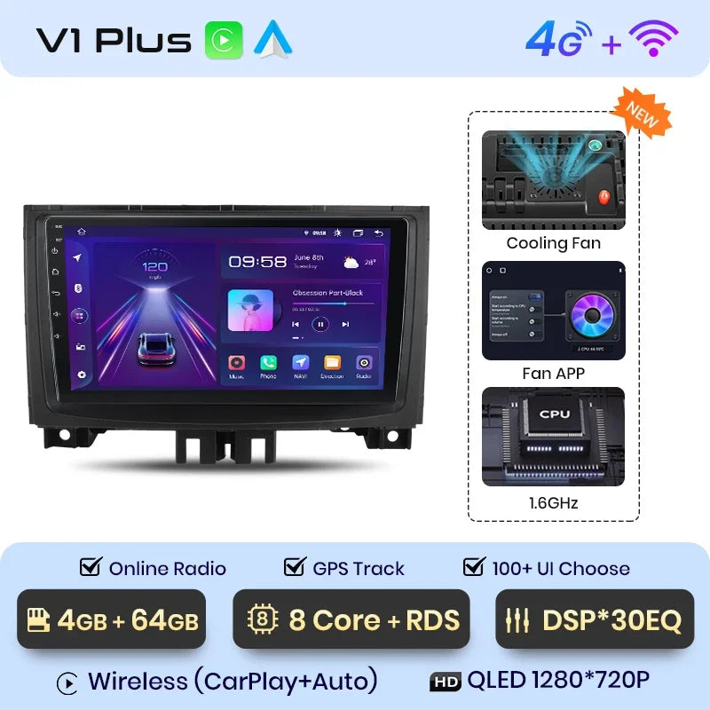 Junsun CarPlay inalámbrico Android Auto Radio para Mercedes-Benz Sprinter VW Crafter 2006 Sistemas inteligentes para coche RDS BT WiFi 2 DIN 