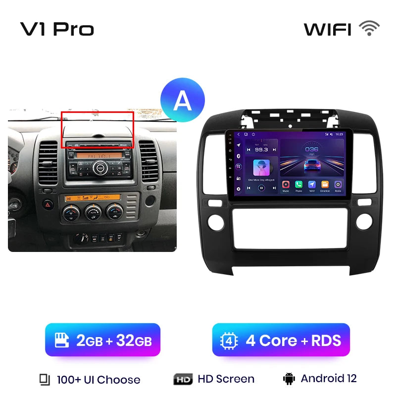 Junsun V1pro AI Voice 2 din Android Auto Radio For Nissan NAVARA 2006-2012 Carplay 4G Car Multimedia GPS 2din autoradio