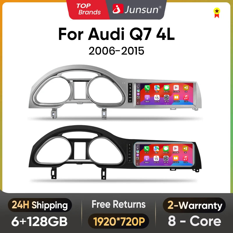Junsun Car Radio Multimedia For Audi Q7 4L 2006-2015 CarPlay For Apple Stereo Wireless Andorid Auto 8 Core 4G WiFi GPS Autoradio