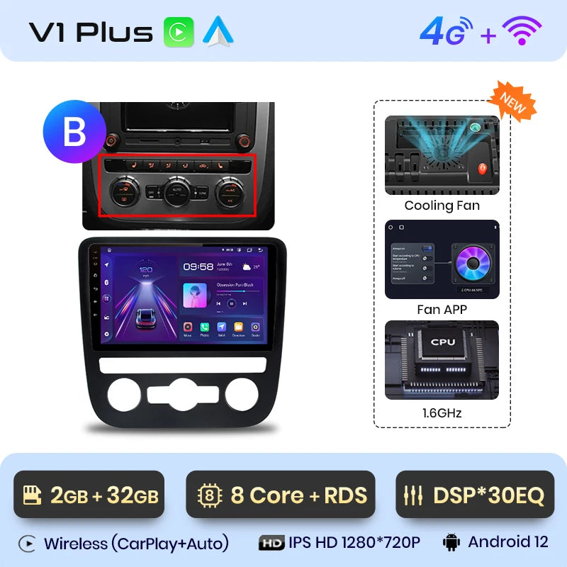 Junsun V1pro AI Voice 2 din Android Auto Radio For VW Volkswagen Scirocco 2008-2013 Carplay 4G Car Multimedia GPS 2din autoradio