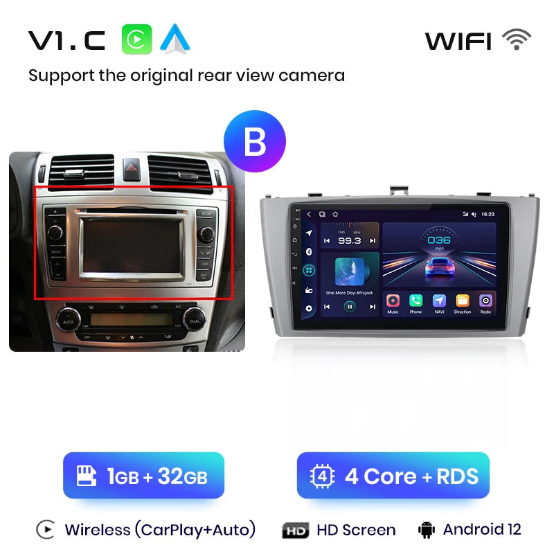 Radio Junsun V1 con CarPlay inalámbrico y Android Auto para Toyota Avensis T27 (2008-2015), GPS, sistemas inteligentes para coche, autorradio inteligente. 
