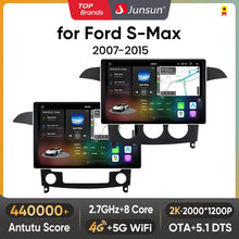 Junsun V3 Plus 2K Android 13 Wireless CarPlay Android Auto Car Intelligent Systems  For Ford S-Max S max 2007 - 2015 Autoradio