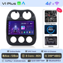 Lade das Bild in den Galerie-Viewer, Junsun Autoradio für Jeep Compass Patriot 2010–2016, kabelloses CarPlay Android Auto, intelligente Autosysteme, keine 2-Din-DVD 
