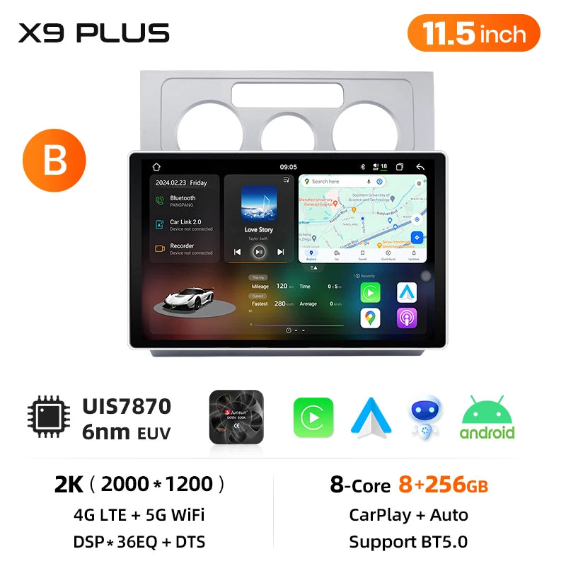 Junsun Wireless CarPlay Car Radio For Volkswagen Touran 1 2003 - 2010 Android Multimedia