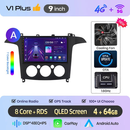 Junsun Wireless CarPlay Car Radio For Ford S-Max S max 2007 2008 2009-2015 Android Multimedia