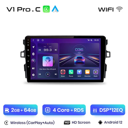 Junsun V1pro AI Voice Android Auto Radio para Toyota Auris E150 2006-2012 Carplay Car Multimedia GPS 2DIN autorradio 