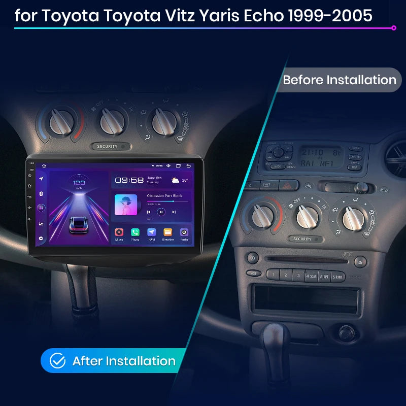 Junsun V1pro Android Auto Radio para Toyota Vitz XP10 Yadditif Platz eco 1999-2005 Carplay 4G coche Multimedia GPS 2din autoradio 