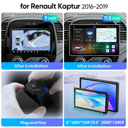 Junsun Wireless CarPlay Car Radio For Renault Kaptur 2016 2017 2018 2019 Android Multimedia