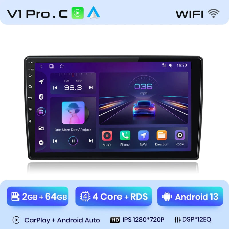 Radio Junsun para Peugeot 308 308S 2013-2017 con CarPlay inalámbrico, Android Auto, sistema inteligente para coche, 2 DIN, DVD. 
