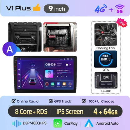 Junsun Wireless CarPlay Car Radio For Audi A4 B6 2000 20012002 2003 2004-2009 Android Multimedia