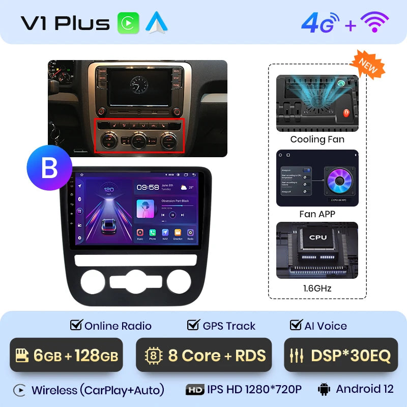 Junsun V1pro AI Voice 2 din Android Auto Radio For VW Volkswagen Scirocco 2008-2013 Carplay 4G Car Multimedia GPS 2din autoradio