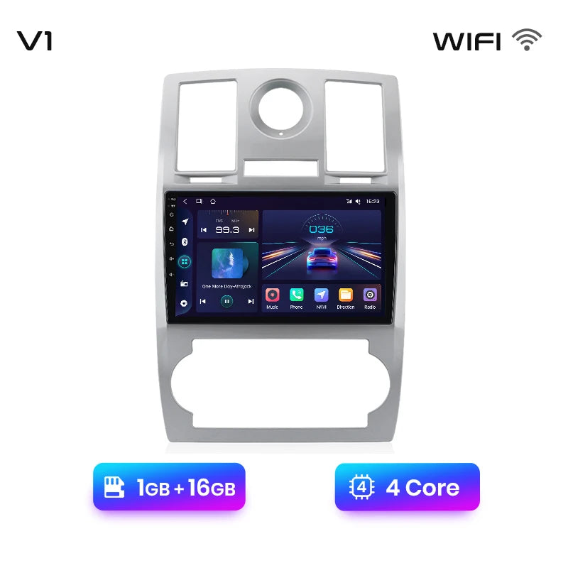 Radio Junsun para Chrysler 300C Aspen 2004-2008 con CarPlay inalámbrico, Android Auto, sistema inteligente para coche, 2 DIN, DVD. 