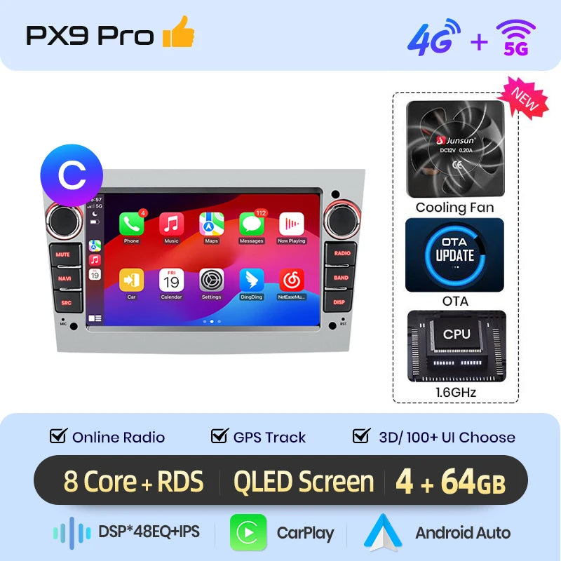 JUNSUN Car Radio For Opel Astra Antara Vectra Corsa Zafira Vivaro  Multimedia Wireless  Carplay  Android Auto Stereo Autoradio