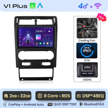 Radio Junsun V1 Plus para Ford Mondeo 3 2004-2007 con CarPlay inalámbrico, Android Auto, sistema inteligente para coche, 2 DIN, DVD. 