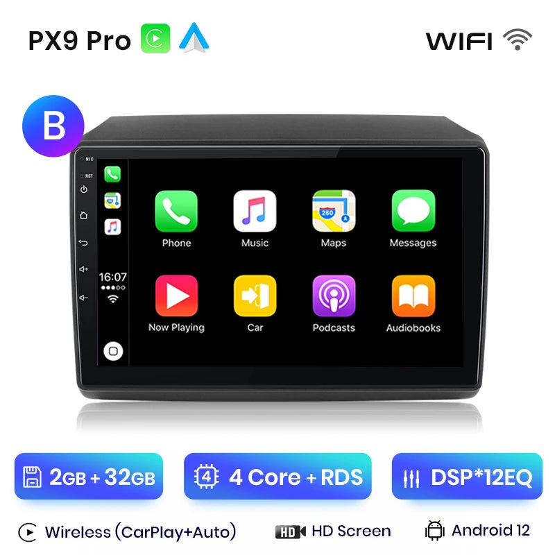 Radio con Android Auto y CarPlay inalámbrico AWESAFE para Fiat Ducato, Peugeot Boxer 2, Citroën Jumper 2 (2006-2023) 