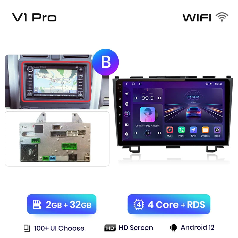 Radio de coche Junsun V1 con CarPlay inalámbrico y Android Auto para Honda CR-V 3 RE CRV 2007-2011, GPS, sistemas inteligentes para coche, autorradio inteligente. 