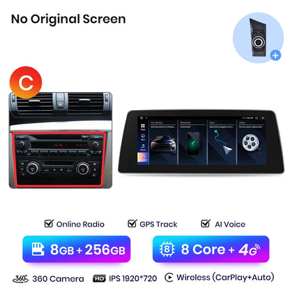 Junsun V1 AI Voice - Radio inalámbrica CarPlay Android Auto para BMW Serie 1, Serie 1, E87, E81, E82, E88 (2004-2011), 4G, GPS multimedia para coche 