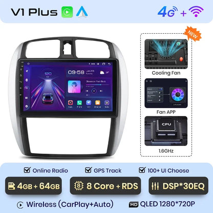 Radio Junsun CarPlay inalámbrica Android Auto para MAZDA 323, HAIMA, FREEMA, FORD LASER 2002-2008, sistemas inteligentes para coche, RDS, Bluetooth, WiFi 