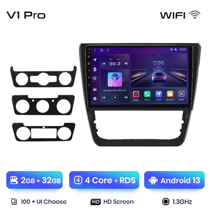 Radio Junsun V1 Plus para coche SKODA Yeti 5L 2009-2014 con CarPlay inalámbrico, Android Auto, sistema inteligente para coche, 2 DIN, DVD. 