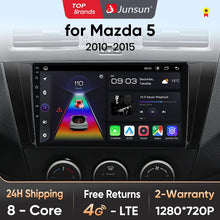Junsun V1 AI Voice - Radio inalámbrica CarPlay Android para coche, GPS, 2DIN, 4G, para Mazda 5 (2010-2015) 